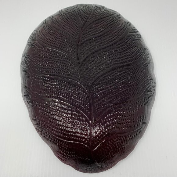 Vintage Purple Glass Platter Leaf Art Glass Serving Platter Charcuterie - Picture 4 of 10